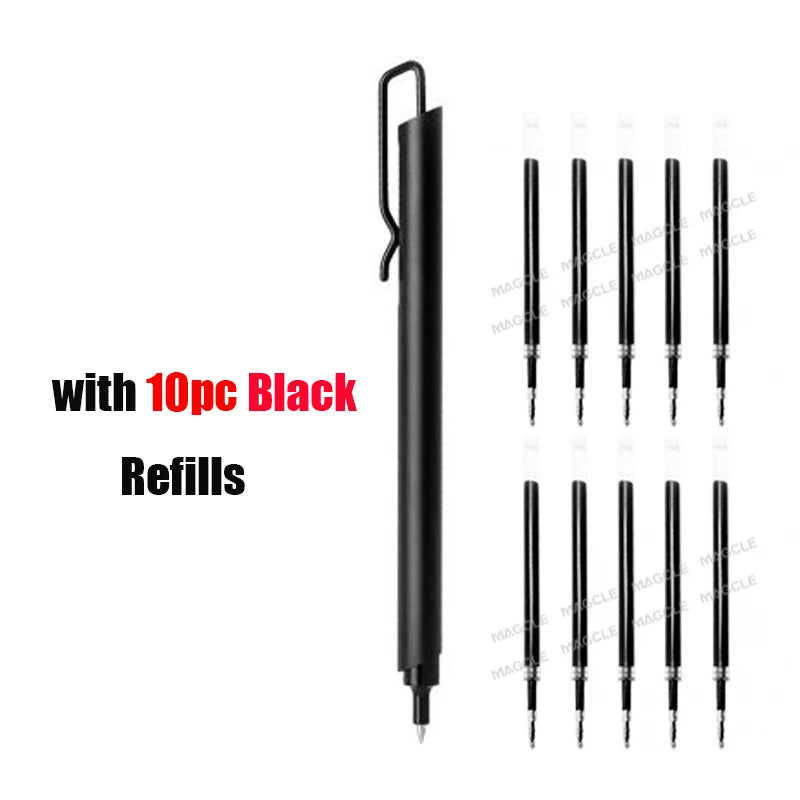 Kaco Metal Sign Pen with Refill for Xiaomi Gel Pens 0.5MM Black Blue Ink Business Office School Stationery Supplies