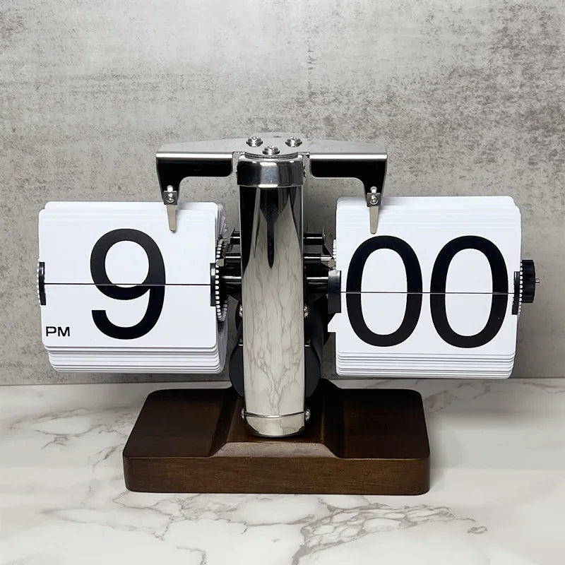 Table Clock Mechanical Automatic Page Turning Clock Retro Page Turning Table Clock Mechanical Automatic Page Turning Clock Home