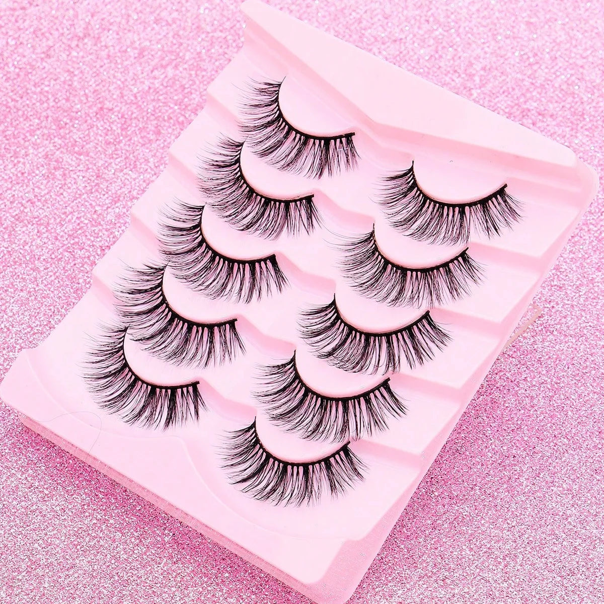 5 Pairs Cat Eye Lashes Faux Mink Eyelashes Winged End Eye Elongated Eyelashes Natural long Manga Lashes Fake Lashes Makeup