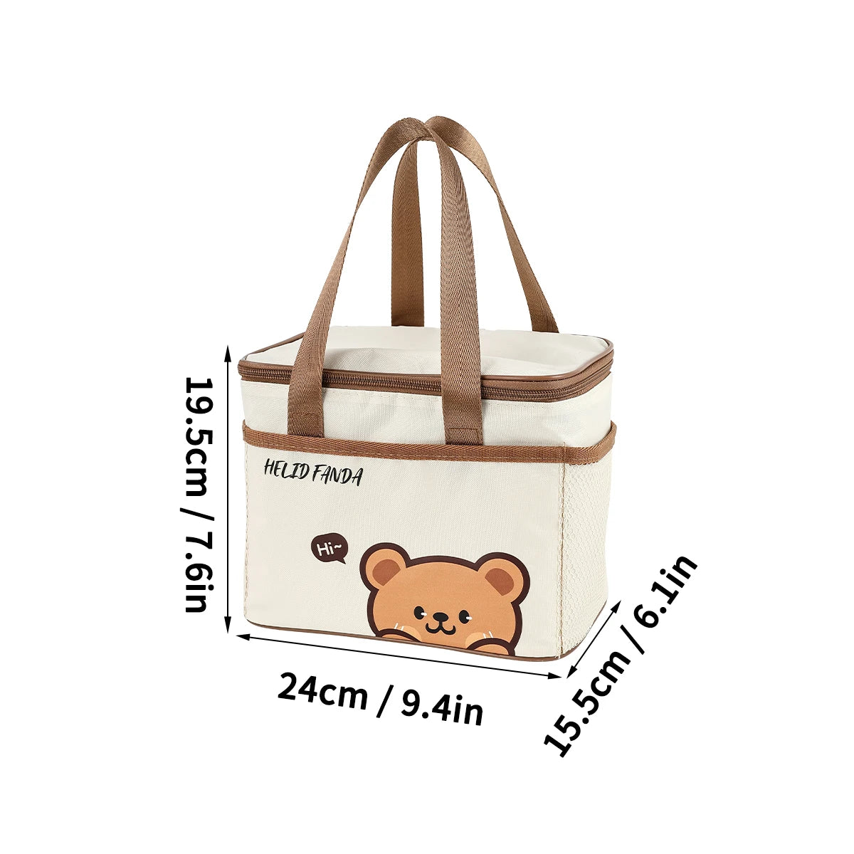 WORTHBUY Cute Thermal Lunch Box Bag Portable Large Capacity Insulated Lunch Bag Waterproof Reusable Cooler Bag Picnic Bag