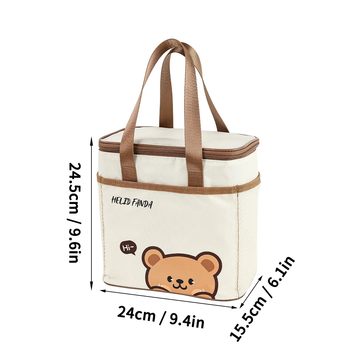 WORTHBUY Cute Thermal Lunch Box Bag Portable Large Capacity Insulated Lunch Bag Waterproof Reusable Cooler Bag Picnic Bag