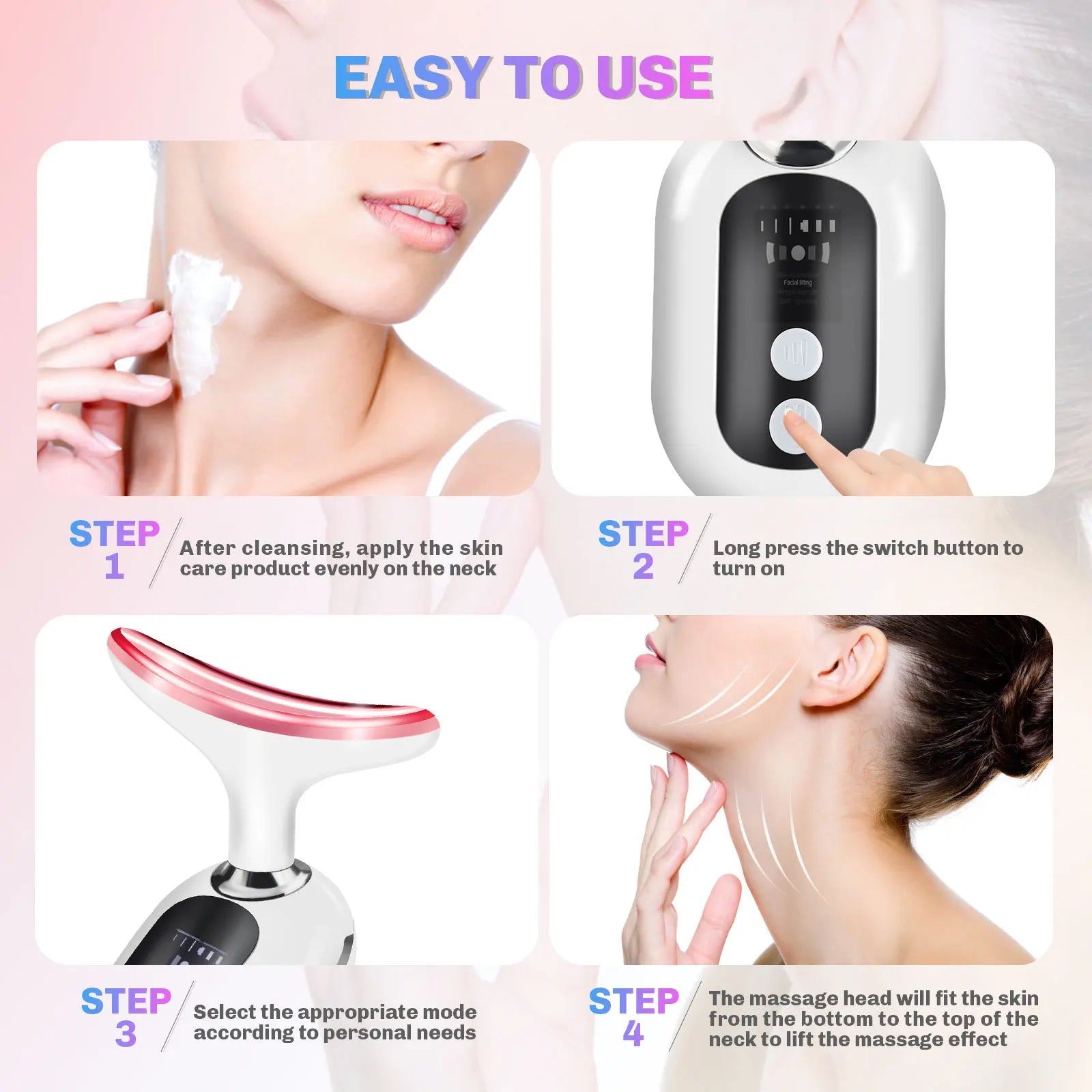 Micro Current Neck Face Beauty Device Led Photon Skincare Facial Lifting Massager Skin Tighten Device Body Slimming Machine