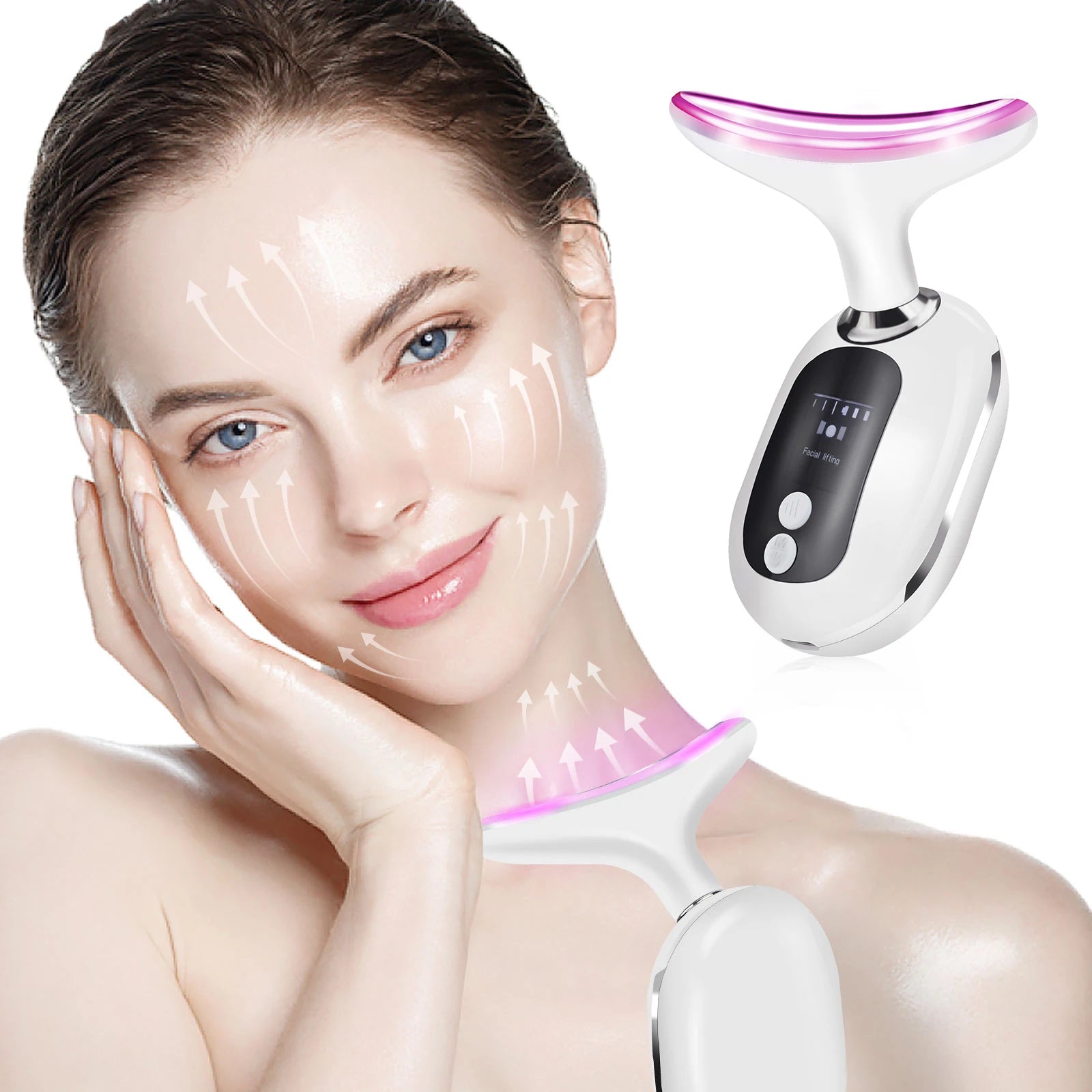 Micro Current Neck Face Beauty Device Led Photon Skincare Facial Lifting Massager Skin Tighten Device Body Slimming Machine
