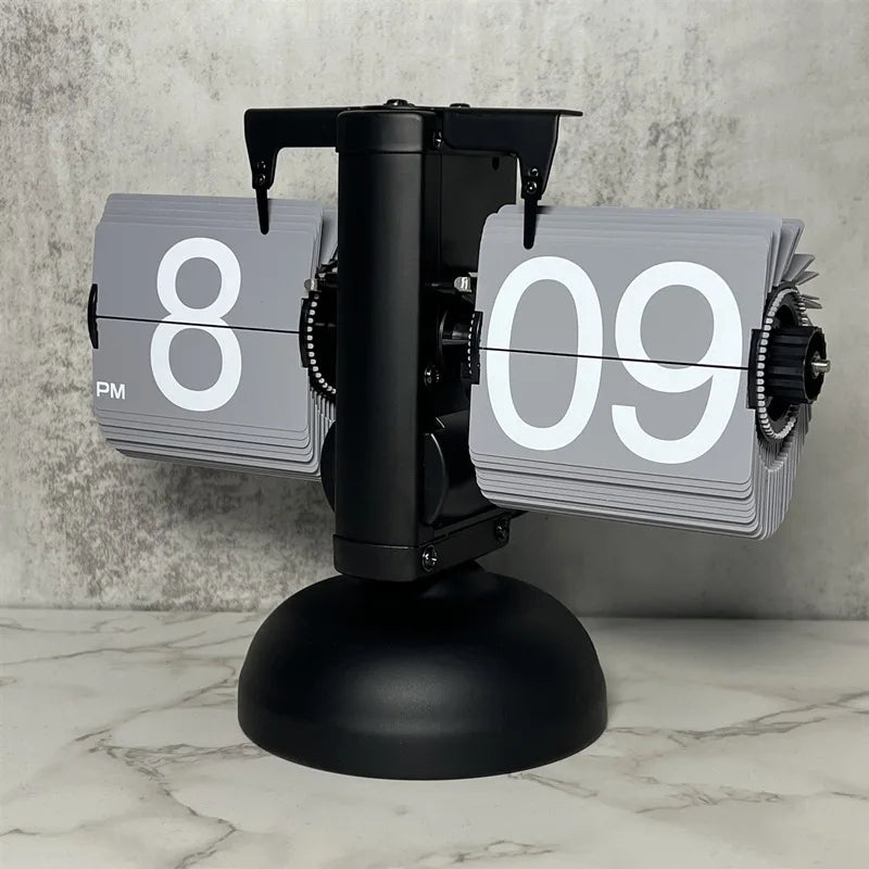 Table Clock Mechanical Automatic Page Turning Clock Retro Page Turning Table Clock Mechanical Automatic Page Turning Clock Home