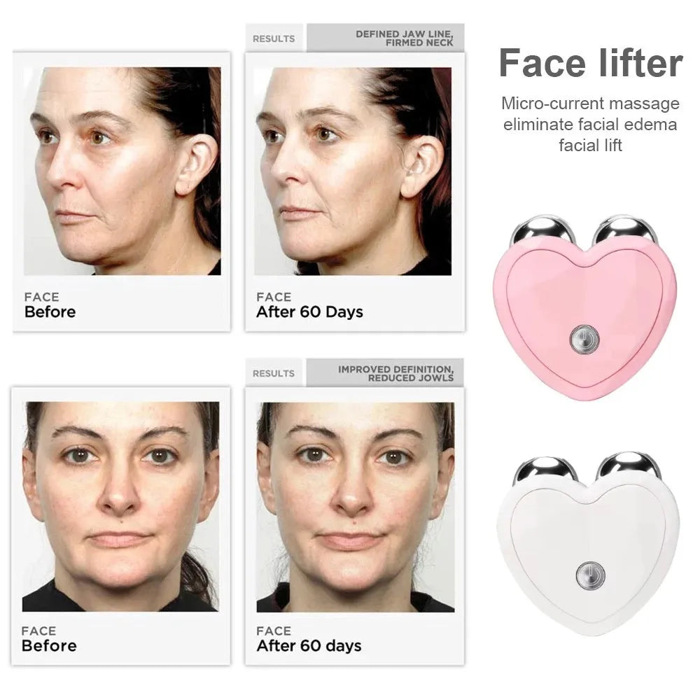 Facial Massager Microcurrent Face Lifting Machine Roller Skin Tightening Rejuvenation Beauty Charging Facial Anti Wrinkle