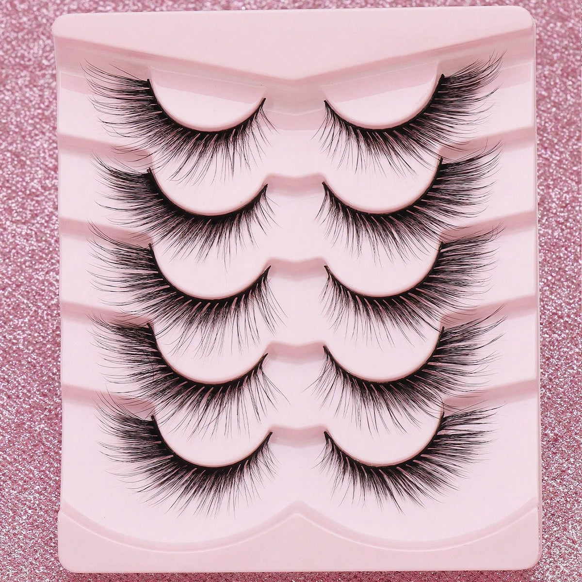 5 Pairs Cat Eye Lashes Faux Mink Eyelashes Winged End Eye Elongated Eyelashes Natural long Manga Lashes Fake Lashes Makeup
