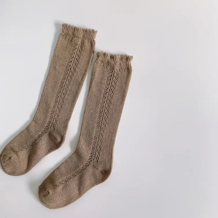 New Cute Kids Knee High Socks Baby Boys Girls Cotton Mesh Breathable Soft Socks Newborn Infant Long Socks Suit For 1-8 Years