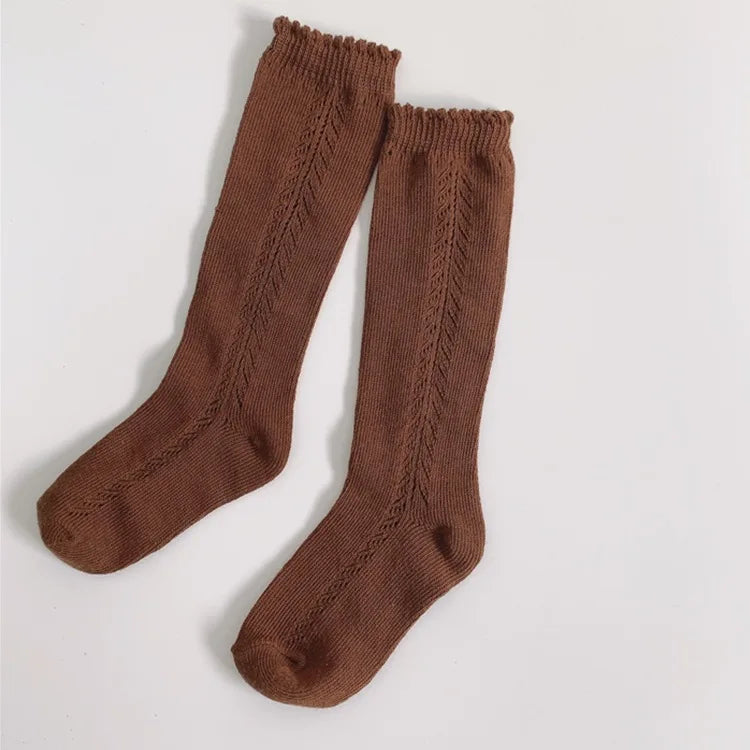 New Cute Kids Knee High Socks Baby Boys Girls Cotton Mesh Breathable Soft Socks Newborn Infant Long Socks Suit For 1-8 Years