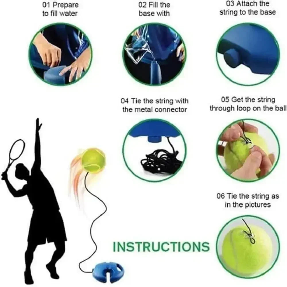 Improve Your Tennis Skills Anywhere With Rebound Balls And Elastic Rope Base - Perfect For Indoor And Outdoor Training