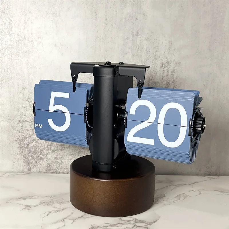 Table Clock Mechanical Automatic Page Turning Clock Retro Page Turning Table Clock Mechanical Automatic Page Turning Clock Home