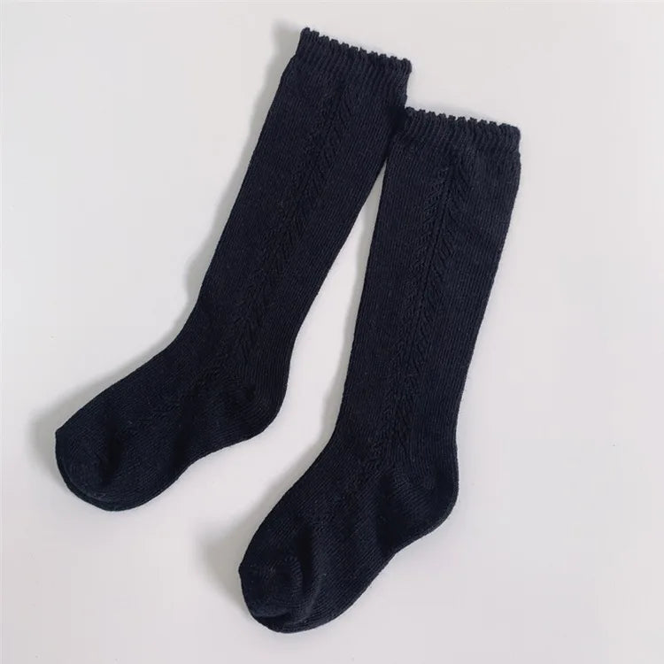 New Cute Kids Knee High Socks Baby Boys Girls Cotton Mesh Breathable Soft Socks Newborn Infant Long Socks Suit For 1-8 Years