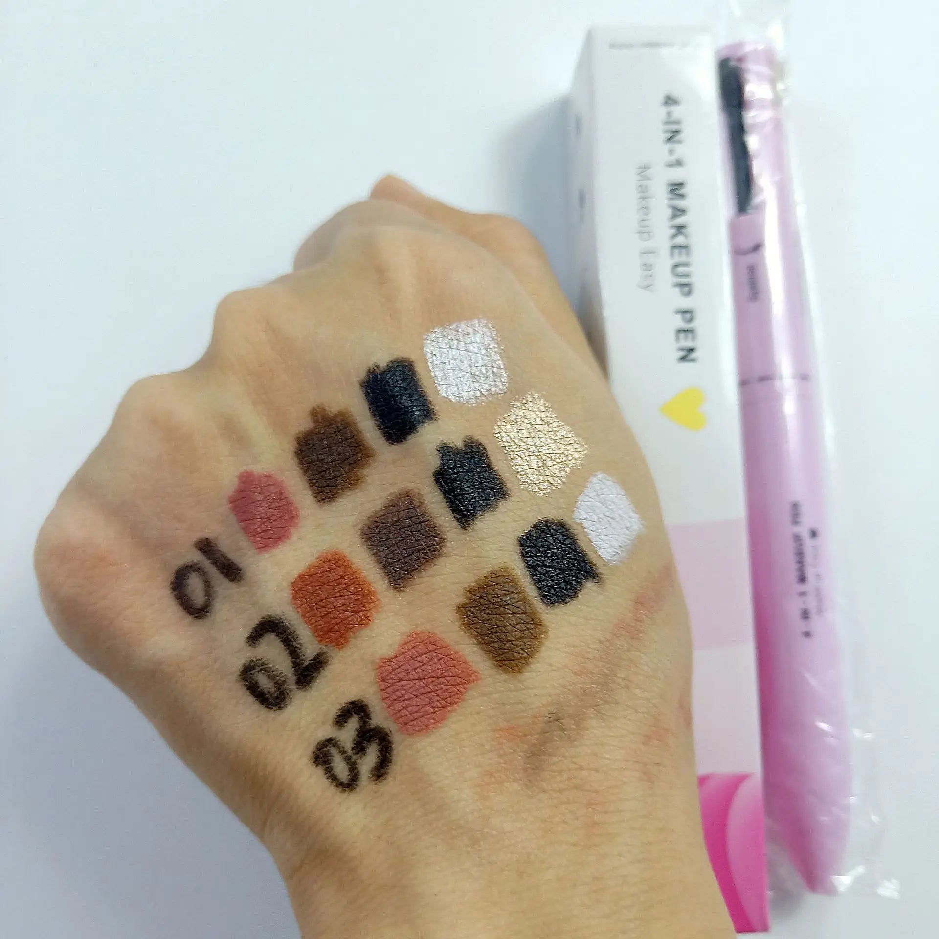 4 In 1 Eyeliner Eyebrow Pencil Waterproof Long Lasting Easy Color Eyebrow Pen Sweatproof Lip Liner Pen Makeup Cosmetic Tool
