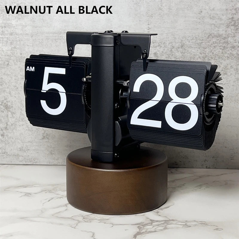 Table Clock Mechanical Automatic Page Turning Clock Retro Page Turning Table Clock Mechanical Automatic Page Turning Clock Home
