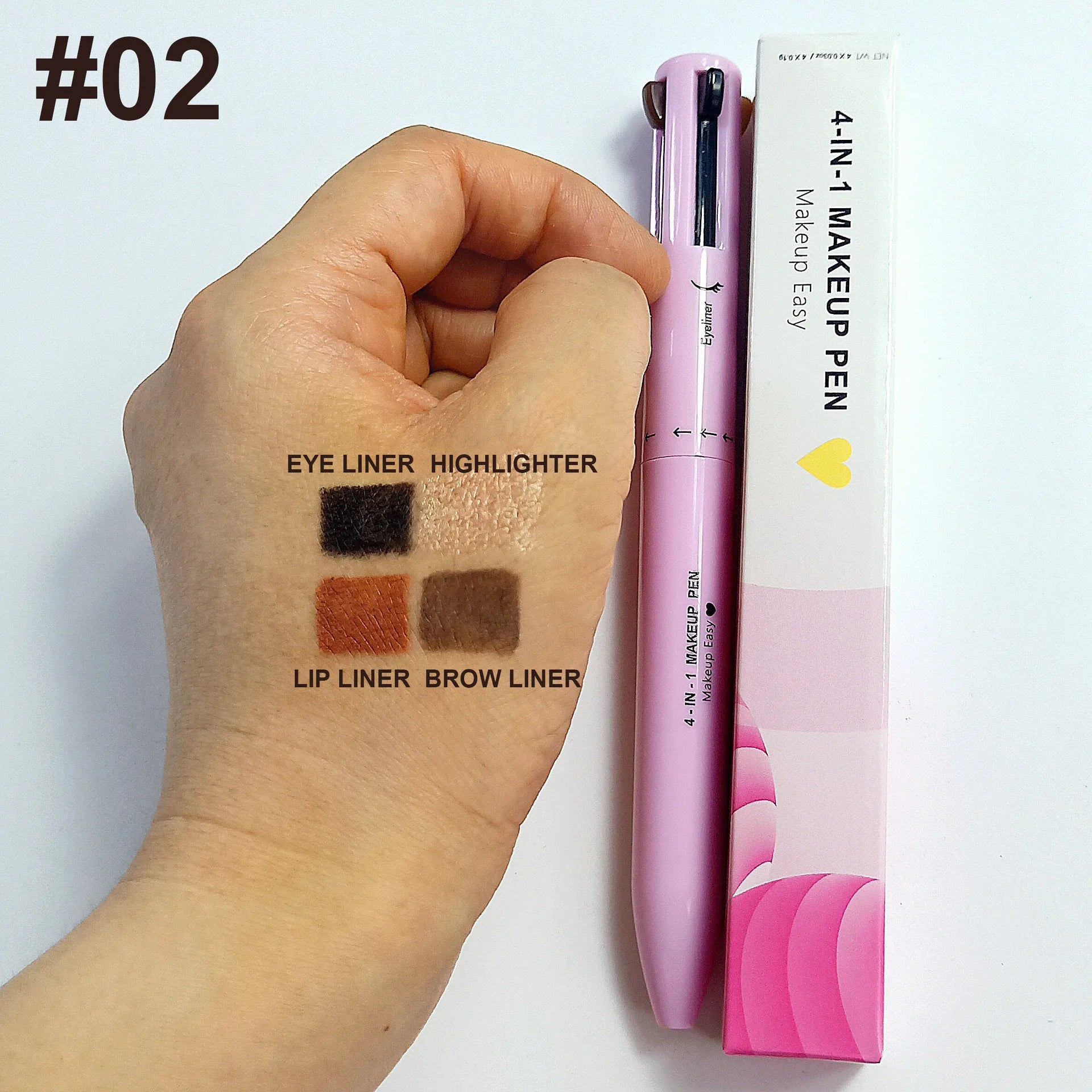4 In 1 Eyeliner Eyebrow Pencil Waterproof Long Lasting Easy Color Eyebrow Pen Sweatproof Lip Liner Pen Makeup Cosmetic Tool