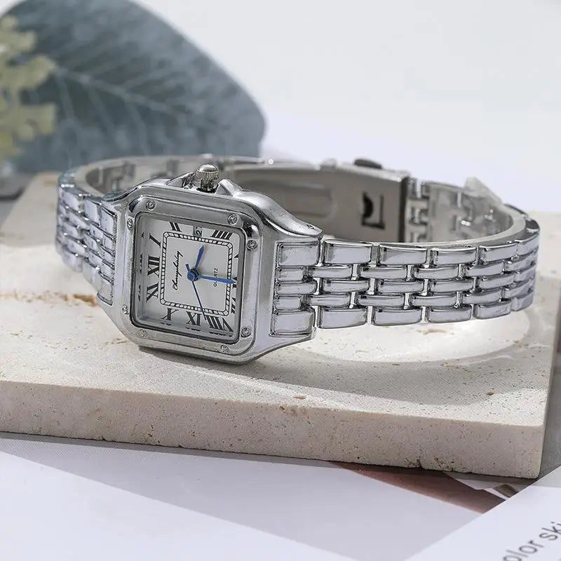 MAYZHISU Fashion Women Watch Calendar Stainless Steel Luxury Ladies Quartz Watches Business Female Clock Bracelet Wristwatch
