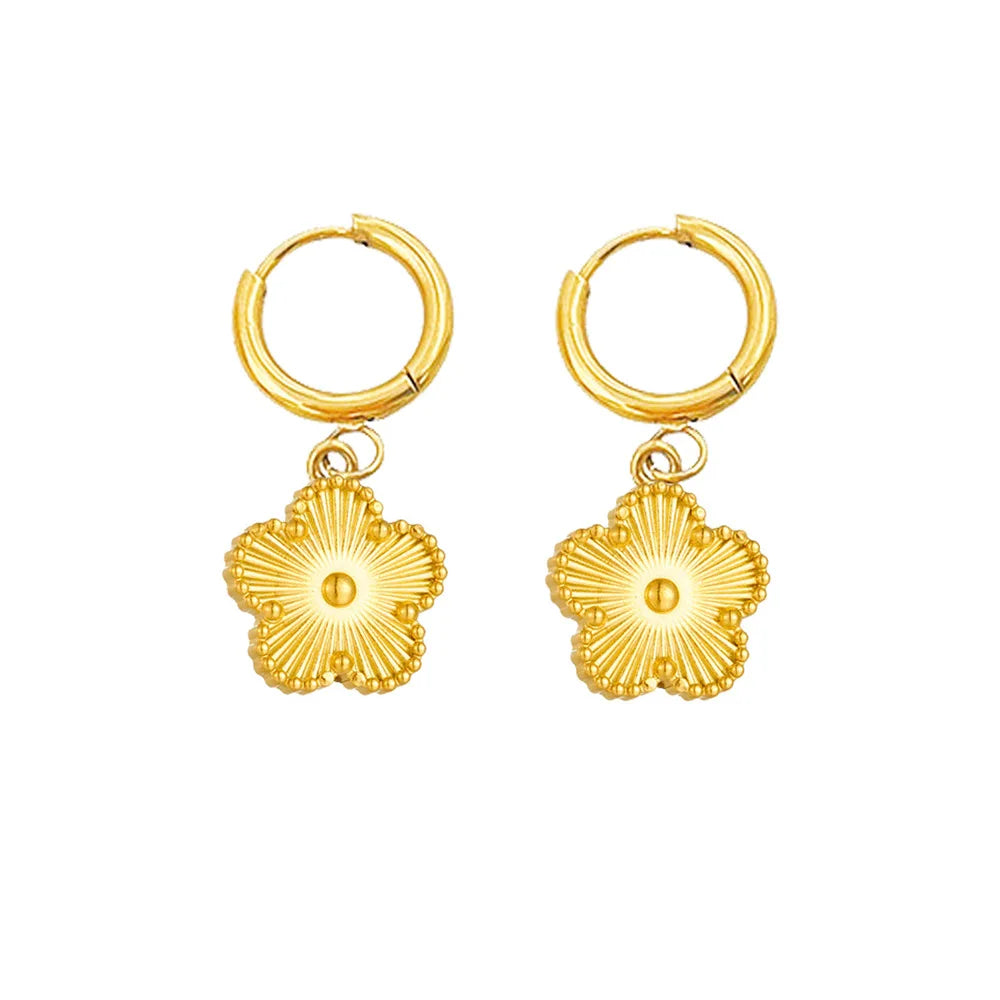 Gold Plated Lucky Five Leaf Flower Clover Necklace Bracelet Earrings For Women Girl Luxury Adjustable Jewelry Set Bijoux Gift