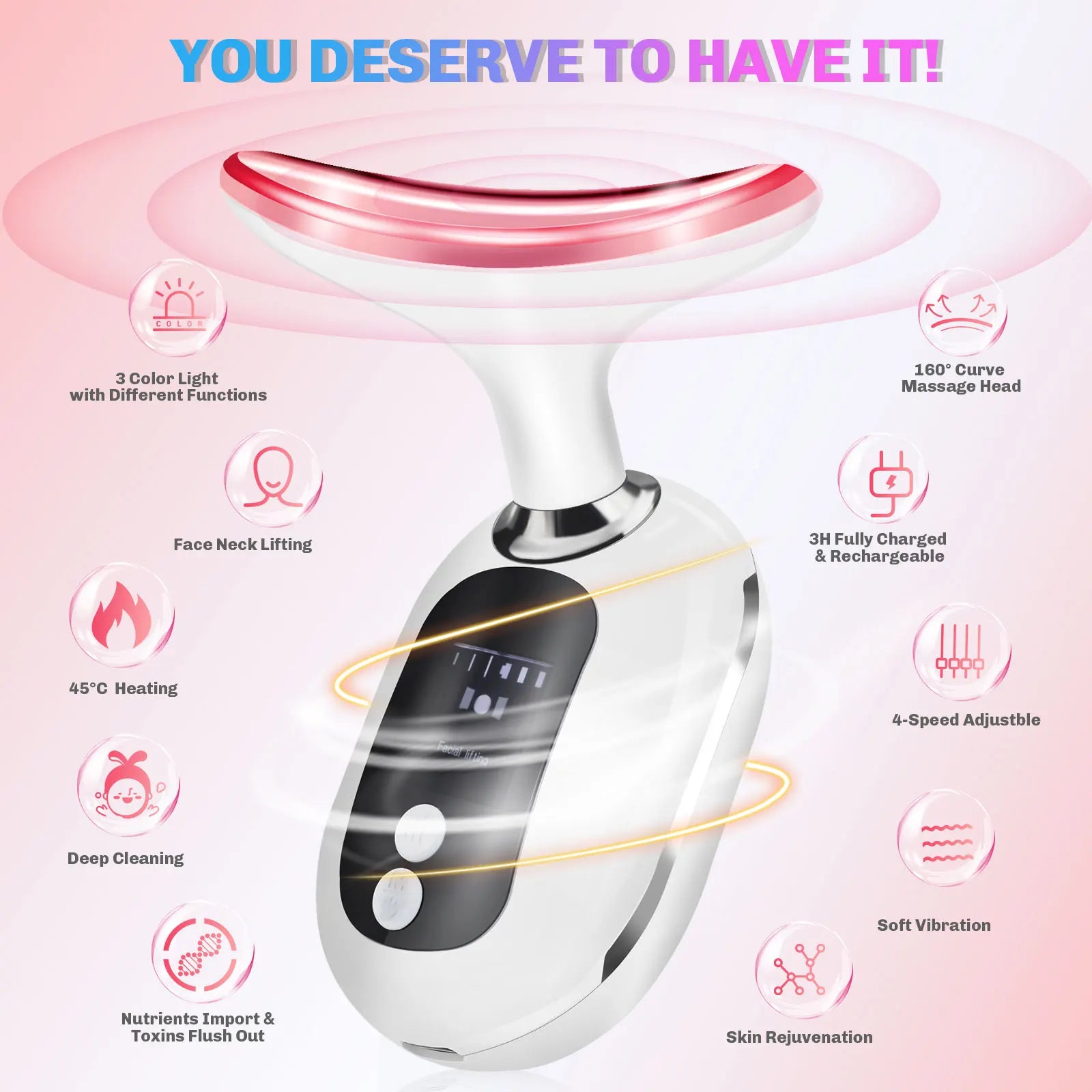Micro Current Neck Face Beauty Device Led Photon Skincare Facial Lifting Massager Skin Tighten Device Body Slimming Machine