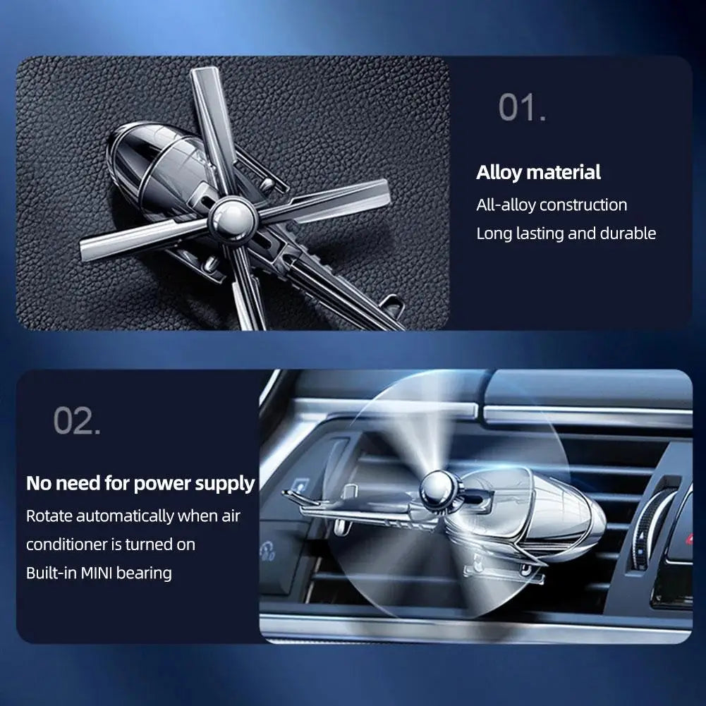 Car Air Freshener Mini Helicopter Rotating Aromatherapy Purifie Odors Car Perfume Essential Oil Diffuser Car Vent Aromatherapy