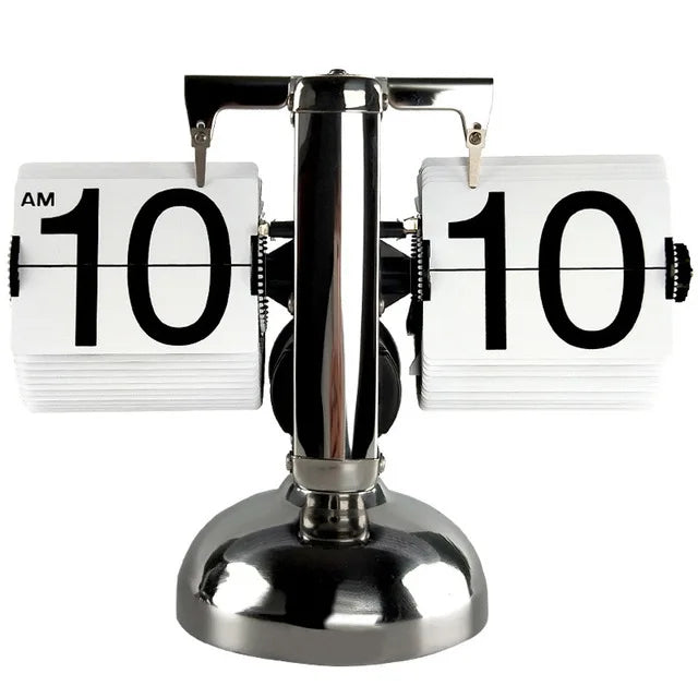 Table Clock Mechanical Automatic Page Turning Clock Retro Page Turning Table Clock Mechanical Automatic Page Turning Clock Home