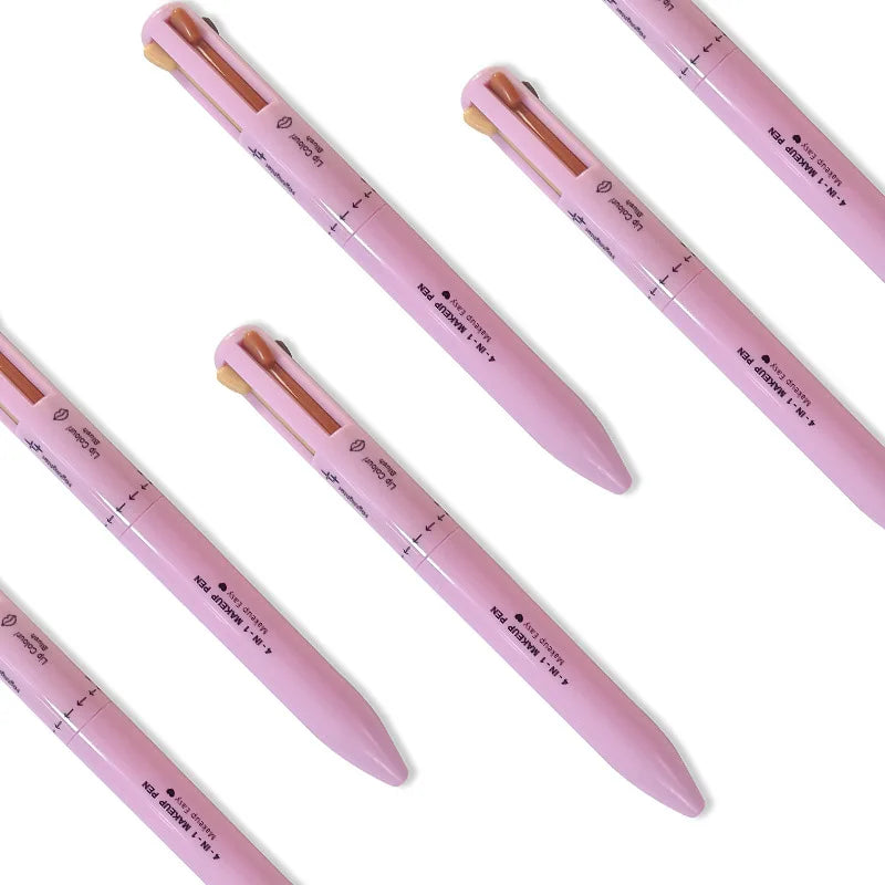 4 In 1 Eyeliner Eyebrow Pencil Waterproof Long Lasting Easy Color Eyebrow Pen Sweatproof Lip Liner Pen Makeup Cosmetic Tool