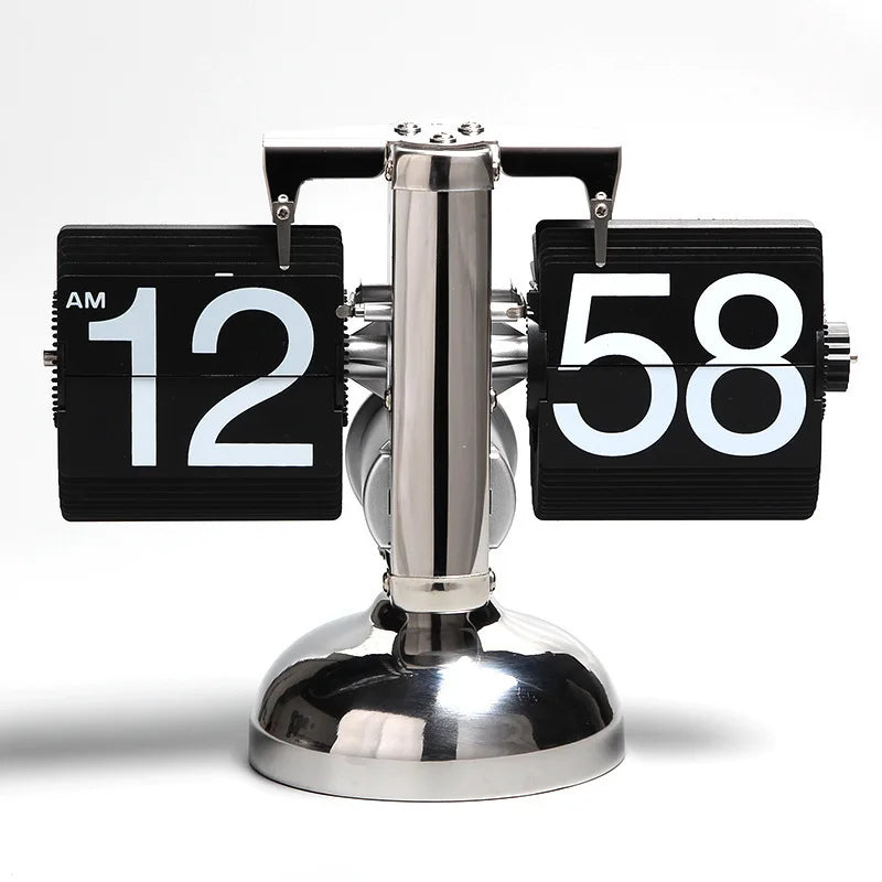 Table Clock Mechanical Automatic Page Turning Clock Retro Page Turning Table Clock Mechanical Automatic Page Turning Clock Home