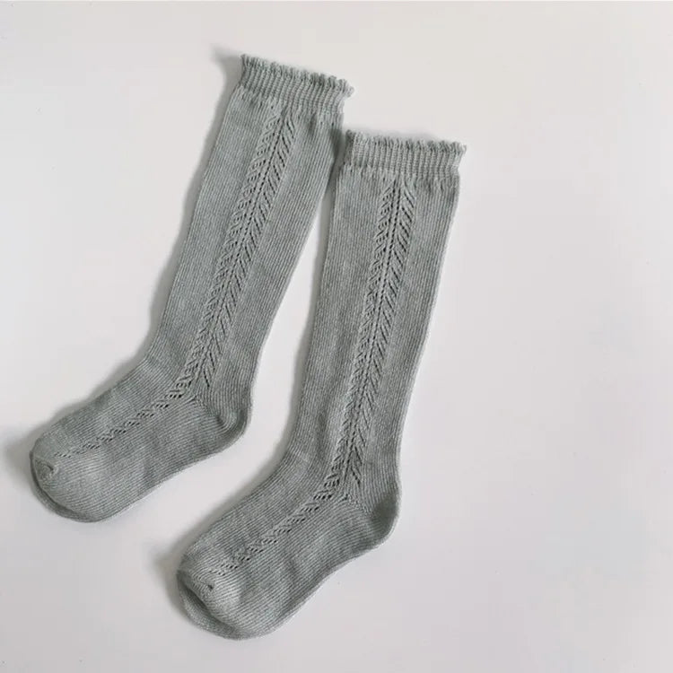 New Cute Kids Knee High Socks Baby Boys Girls Cotton Mesh Breathable Soft Socks Newborn Infant Long Socks Suit For 1-8 Years