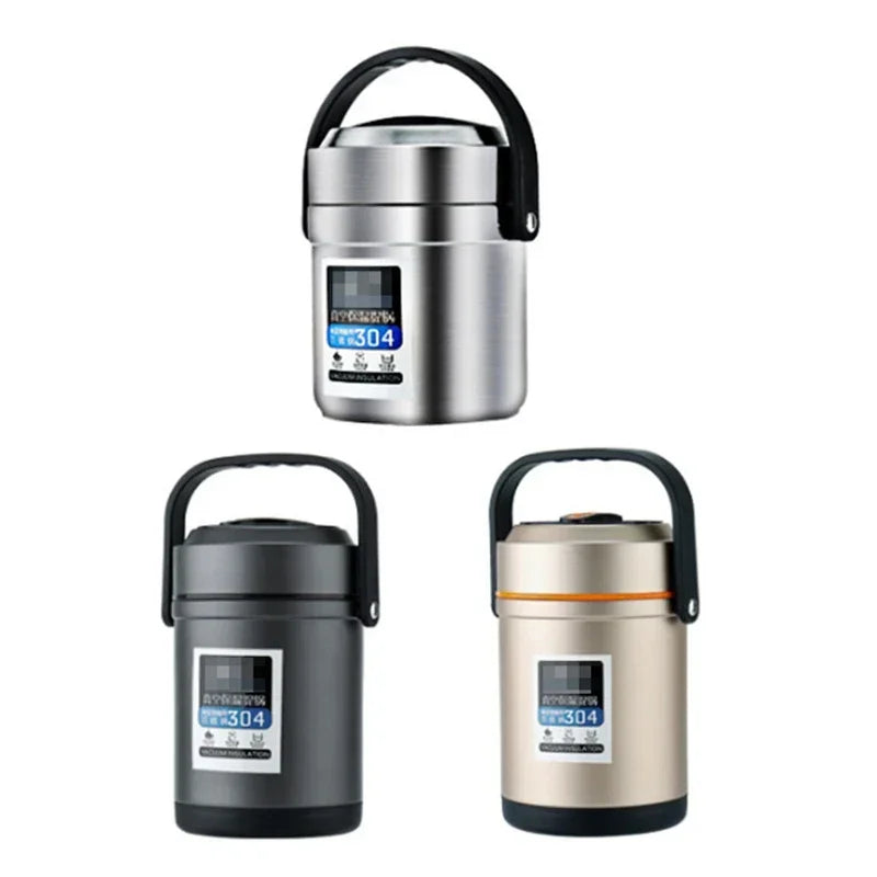 304 Stainless Steel Storage Portable rice box Food Container Lunch Box Dinnerware Thermal insulation Thermos School Bento Box