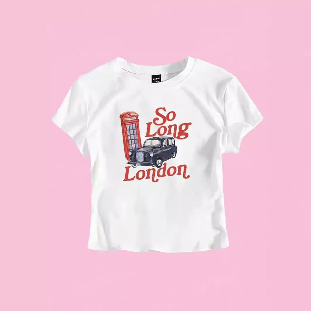 Retro Y2K Women's Short Sleeve Cropped T-Shirt