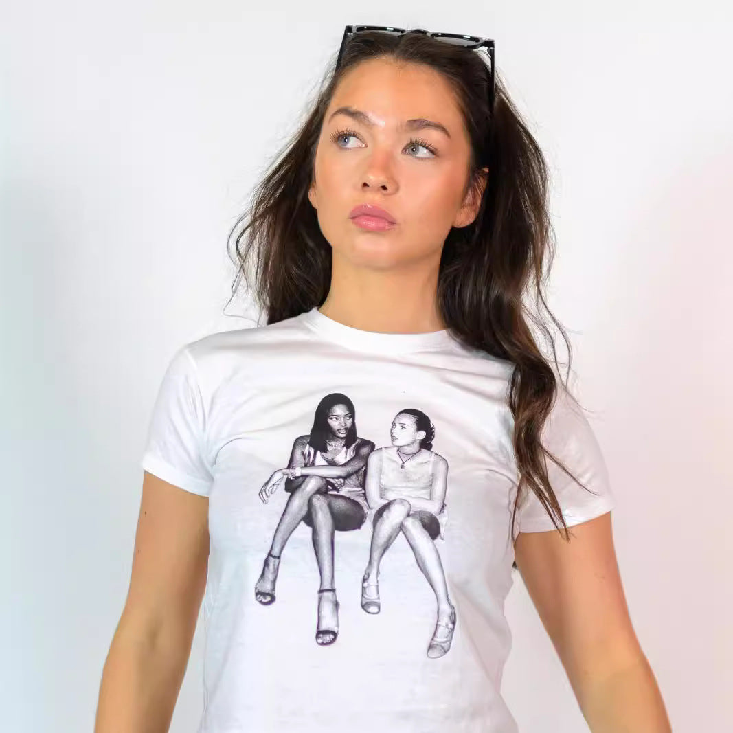 Retro Y2K Women's Short Sleeve Cropped T-Shirt