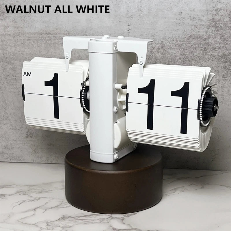 Table Clock Mechanical Automatic Page Turning Clock Retro Page Turning Table Clock Mechanical Automatic Page Turning Clock Home