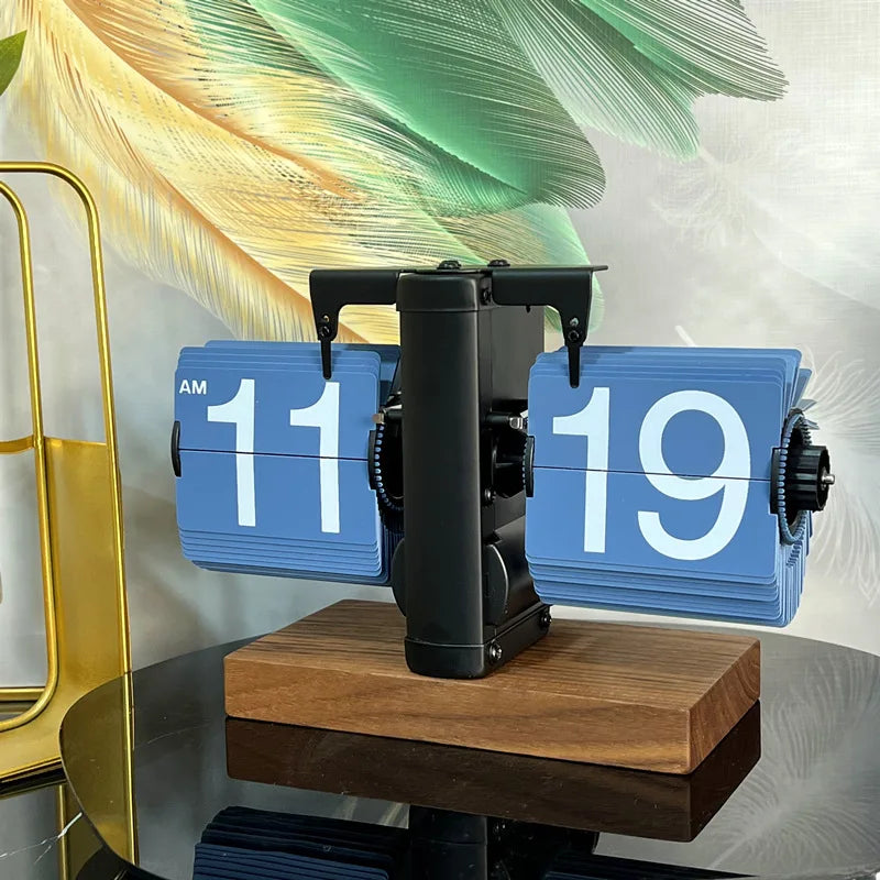 Table Clock Mechanical Automatic Page Turning Clock Retro Page Turning Table Clock Mechanical Automatic Page Turning Clock Home