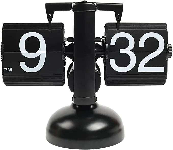 Table Clock Mechanical Automatic Page Turning Clock Retro Page Turning Table Clock Mechanical Automatic Page Turning Clock Home