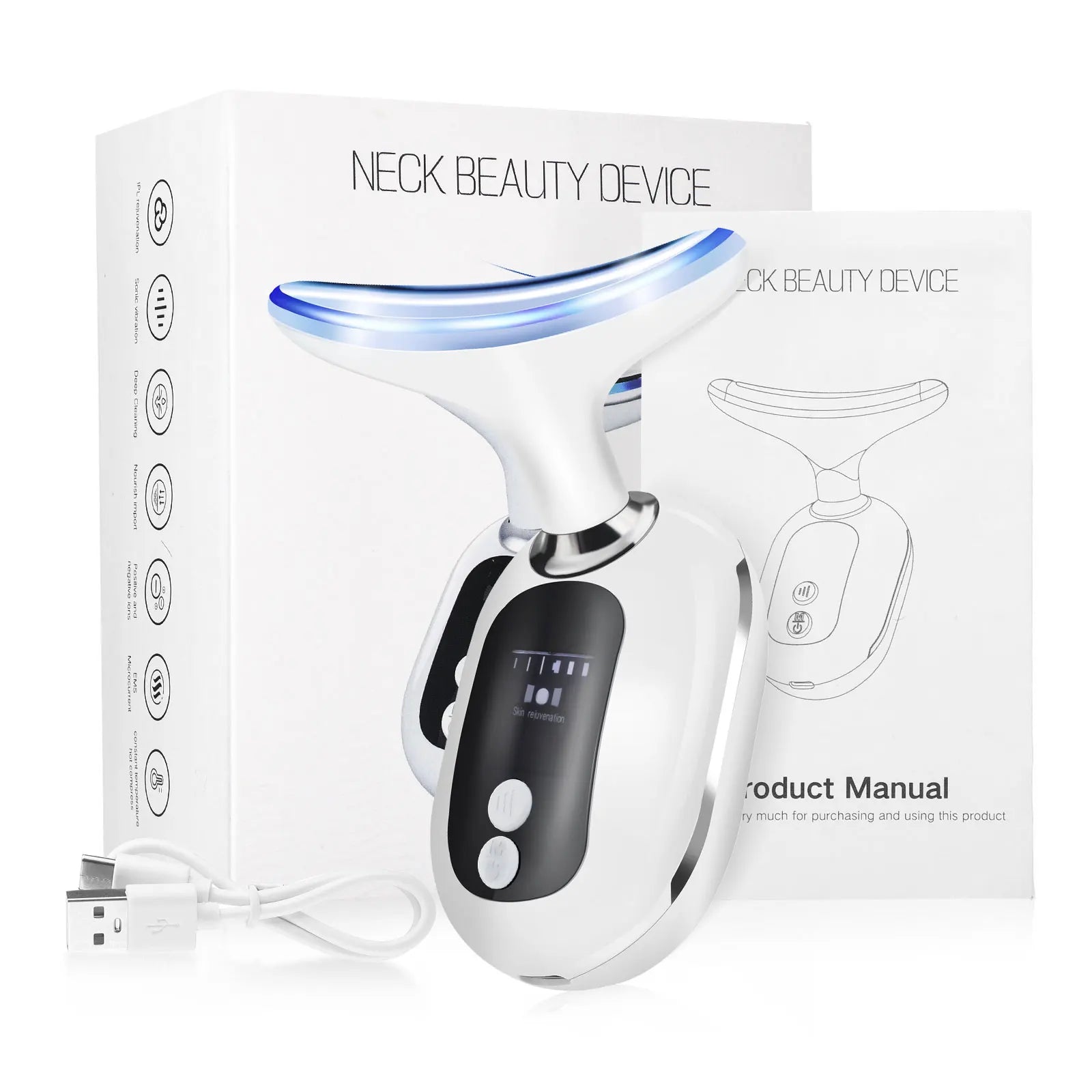Micro Current Neck Face Beauty Device Led Photon Skincare Facial Lifting Massager Skin Tighten Device Body Slimming Machine