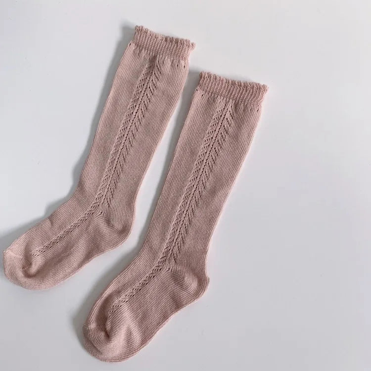 New Cute Kids Knee High Socks Baby Boys Girls Cotton Mesh Breathable Soft Socks Newborn Infant Long Socks Suit For 1-8 Years
