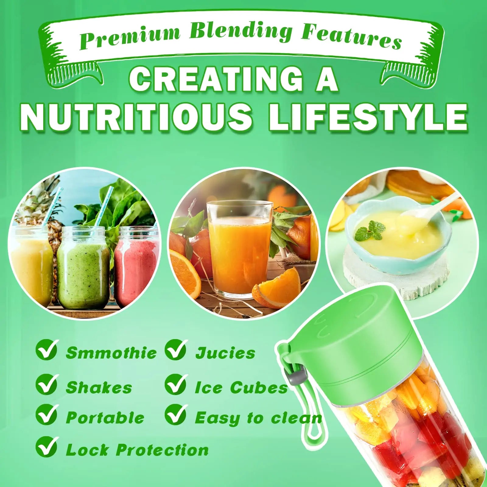 Portable Mini Electric Juicer 380ml Handheld Smoothie Maker Usb Rechargeable Blender Freshly Squeezed Fruit Orange Lemon Blender