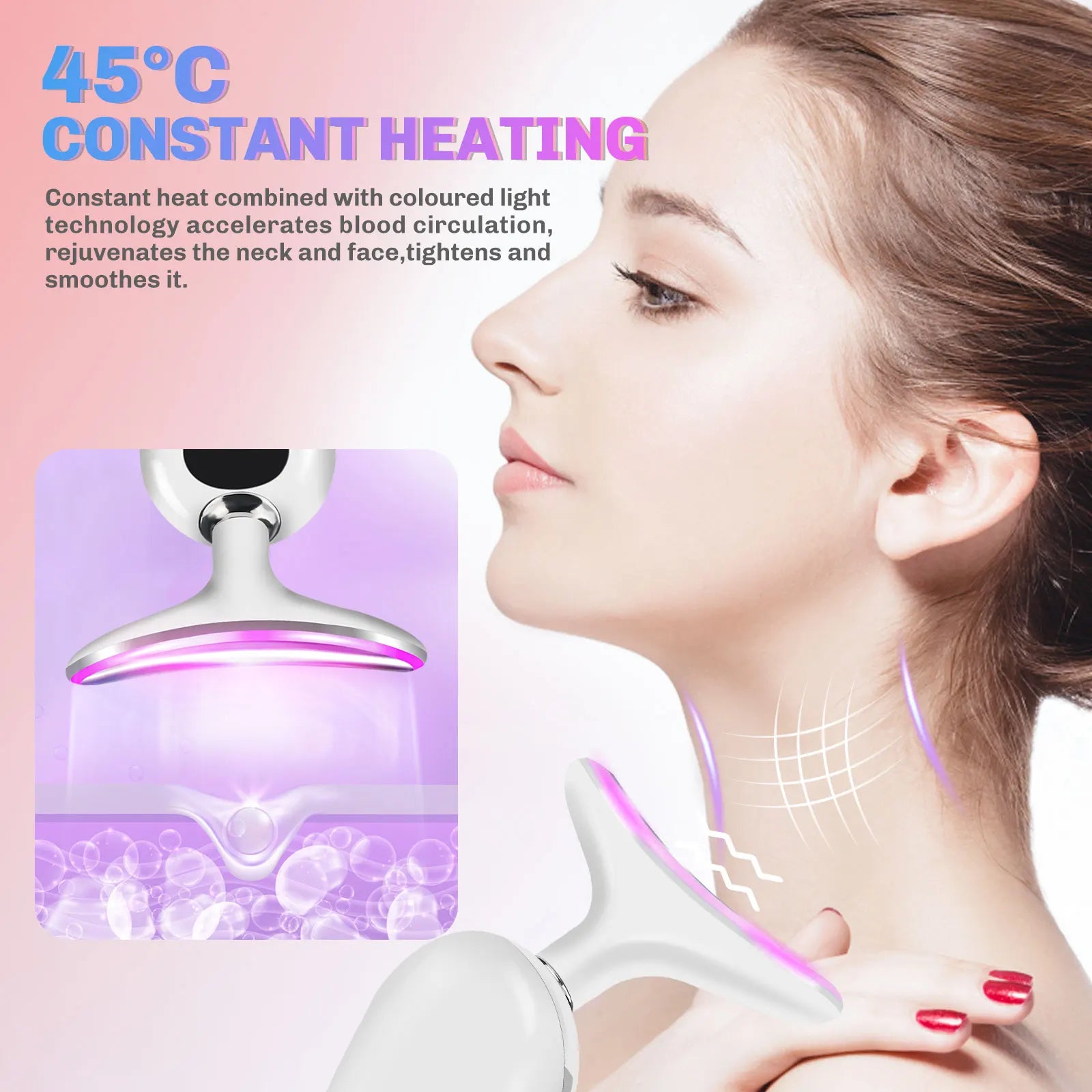 Micro Current Neck Face Beauty Device Led Photon Skincare Facial Lifting Massager Skin Tighten Device Body Slimming Machine