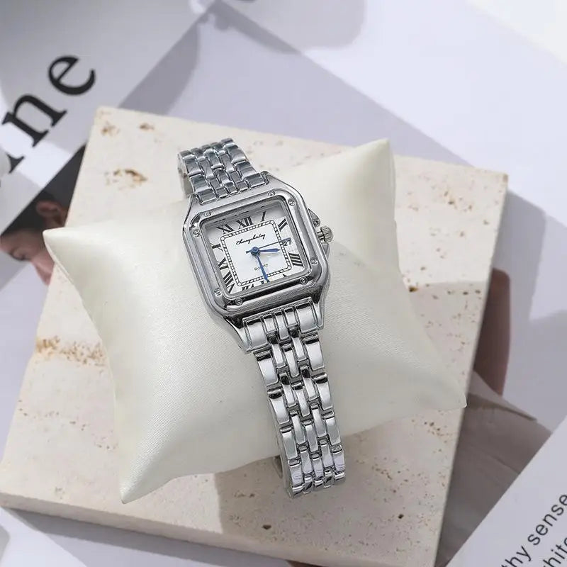 MAYZHISU Fashion Women Watch Calendar Stainless Steel Luxury Ladies Quartz Watches Business Female Clock Bracelet Wristwatch