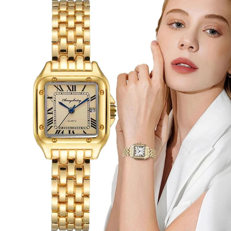 MAYZHISU Fashion Women Watch Calendar Stainless Steel Luxury Ladies Quartz Watches Business Female Clock Bracelet Wristwatch
