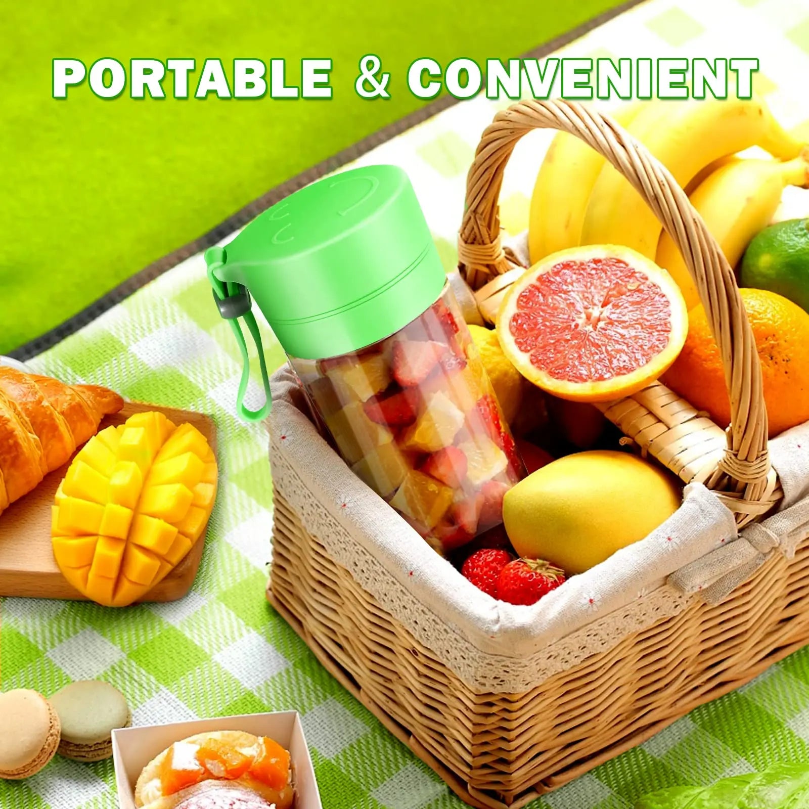 Portable Mini Electric Juicer 380ml Handheld Smoothie Maker Usb Rechargeable Blender Freshly Squeezed Fruit Orange Lemon Blender