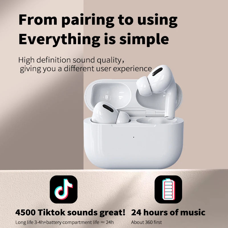 Air Pod Wireless Bluetooth Headset Fake AirPods TWS 5.3 Long Range Touch Control In-Ear Hi-Fi Stereo Earbuds for iphone/Xiaomi