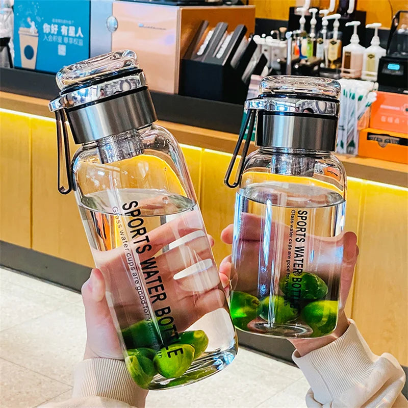 1L 1.5L 2L Portable Leakproof Large Capacity Glass Water Bottle Outdoor Sports Camping Picnic Bicycle Travel Drink Bottles Cup
