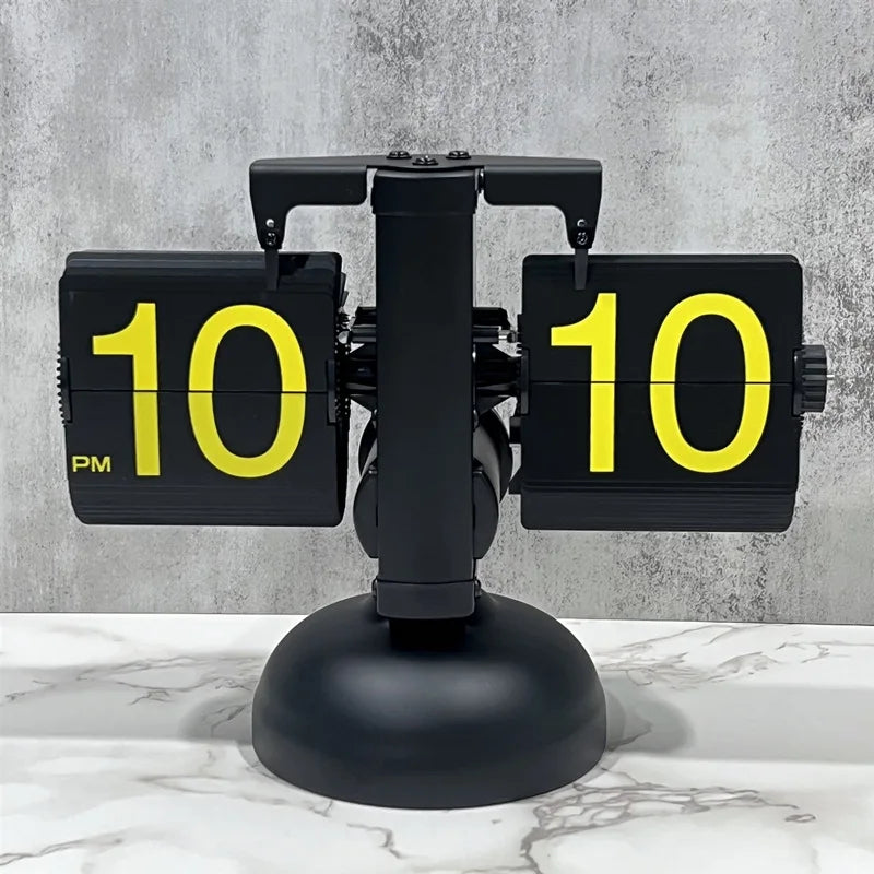 Table Clock Mechanical Automatic Page Turning Clock Retro Page Turning Table Clock Mechanical Automatic Page Turning Clock Home